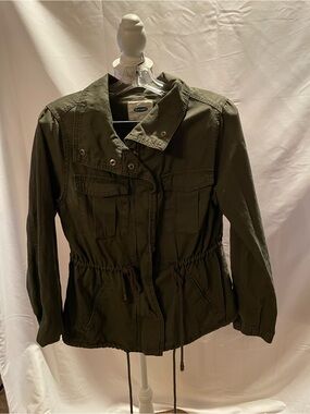 Old Navy Olive Green Drawstring Utility Jacket